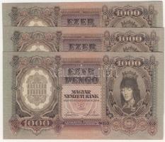 1943. 1000P (3x) egymásutáni, ill. egyugrású számokkal T:I