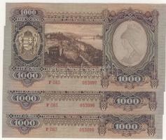 1943. 1000P (3x) egymásutáni, ill. egyugrású számokkal T:I