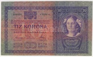 1904. 10K erősen balra és lefelé csúszott nyomat, ennél a bankjegynél R! T:II