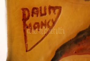 Daum jelzéssel kis váza, több rétegű, kézzel festett, hibátlan, m:15 cm