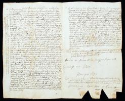 1718 Márkod, magyar nyelvű, örökösödés tárgyában tett tanúságlevél, rányomott gyűrűspecsétekkel, 3 p