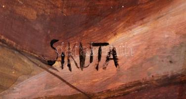 Sikuta jelzéssel: Szobában. Olaj, falemez, 50×41 cm