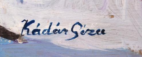 Kádár jelzéssel: Utcarészlet. Olaj, falemez, 74×68 cm