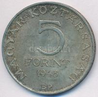 1948. 5Ft Ag "Petőfi" T:2,2- patina