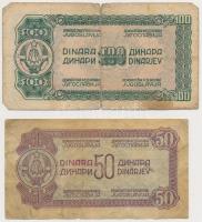 Jugoszlávia 1944. 50D + 100D T:III,III-
Yugoslavia 1944. 50 Dinara + 100 Dinara C:F,VG