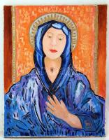 Szander Frigyes (1927-2000): Mária. Olaj, vászon, jelzett, 90×70 cm