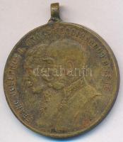 1912. &quot;Ferenc Ferdinánd - Ferenc József / A mezőhegyesi nagy hadgyakorlatok emlékezetére&quot; Br medál füllel (29mm) T:2- patina