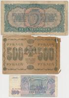 Szocialista Szövetségi Szovjet Köztársaság 1918. 500R + Szovjetunió 1937. 5Ch + 1961. 1R + 25R + 100...