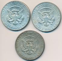 Amerikai Egyesült Államok 1967-1969D 1/2$ Ag "Kennedy" (3x) T:2 patina
USA 1967-1969D 1/2...