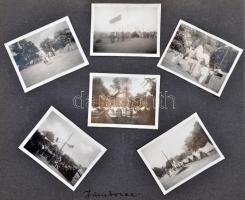 1933 Feliratozott családi fotóalbum benne jó néhány Jamboree fotó is, 4x3cm