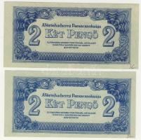 1944. 2P "V.H." 2 klf erősen eltérő képméretű és színvariánsú T:I