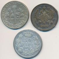 Vegyes: Amerikai Egyesült Államok 1961. 1D Ag "Roosevelt" + Orosz Birodalom 1913. 10k Ag b...