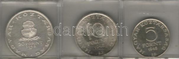 1948. "Szabadságharc" sor 5Ft,10Ft20Ft Ag T:1,2