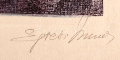 Egresi Zsuzsa (1954- ): Csipkelovag, színezett rézkarc, papír, 33×24,5 cm