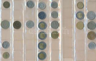 146db-os vegyes magyar és külföldi hobbi fémpénz gyűjtemény 4db berakólapon, néhány jobb darabbal T:...