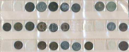 146db-os vegyes magyar és külföldi hobbi fémpénz gyűjtemény 4db berakólapon, néhány jobb darabbal T:...