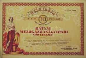 1944. "Bátyai Mezőgazd. Ipari Szövetkezet" 10P üzletrész