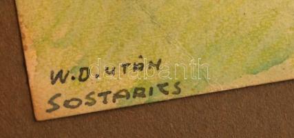 Sostarics Lajos (1896-1968): Walt Disney után: A három kismalac, vegyes technika, papír, jelzett, ka...