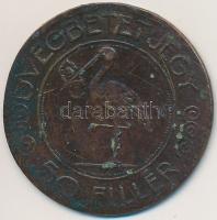 ~1930. 50f "Budapesti Központi Általános Tejcsarnok R.T." üvegbetétjegy T:2-,3