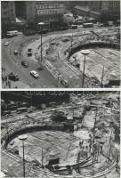 1967 Budapest, Baross tér, az aluljáró építése, 8 db fotó, 9x14 cm és 13x18 cm