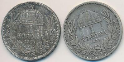 1893-1916KB 1K Ag "Ferenc József" (2x) T:2-,3