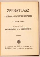 Kogutowicz Károly, Hermann Győző: Zsebatlasz. Naptárral és statisztikai adatokkal az 1914. évre. Bp., 1913, Magyar Földrajzi Intézet. 256 p. Korabeli egészvászon-kötésben.