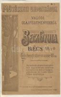 cca 1900 Művészeti újdonságok, valódi olajfestményekről Beck Gyula az osztrák állami hivatalnokok egyletének, számos kolostorok, dékánságok, plébániák és tiszti testületek szállítója, képekkel illusztrált prospektus, újrakötve