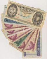 20db-os vegyes forint bankjegy tétel, benne 1975. 500Ft T:vegyes