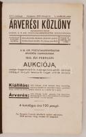 1935 Árverési Közlöny XVI. évfolyam 1. rendkívüli szám, kiadja a M. Kir. Postatakarékpénztár Igazgatósága, benne az 1935. évi februári aukció részleteivel, 224p