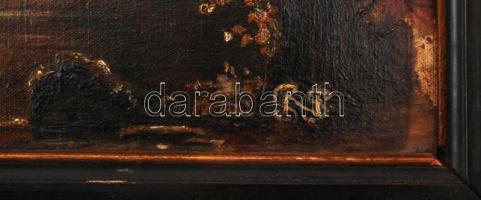 Olvashatatlan jelzéssel: Vízparti fák. Olaj, karton, keretben, 20×29 cm