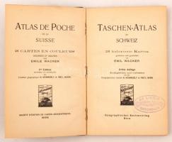 Taschen-Atlas der Schweiz, politisch-statisch in 26 farbigen Karten Bernm 1917, Geographischer Karte...