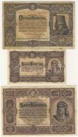 Kis korona tétel 1920. 20f (2x),50f,1K,50K,100K + 1922. 2K + 1923. 100K "Magyar Pénzjegynyomda....