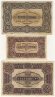Kis korona tétel 1920. 20f (2x),50f,1K,50K,100K + 1922. 2K + 1923. 100K "Magyar Pénzjegynyomda....
