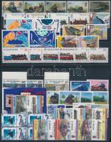 Railway 56 stamps, Vasút motívum tétel 56 db bélyeg közte teljes sorokkal 2 stecklapon