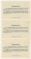 1931. Gabonalevél 1P 50f (3x) egymásutáni sorszámokkal T:II+ Csak egyszer hajtva!