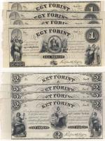 18.. "Philadelphiai és Kossuth bankók" 1Ft A,B,C,D + 2Ft E,F,G,H összesen 8klf db T:I