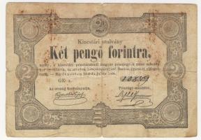 1849. 2Ft "fekete" kincstári utalvány T:III-