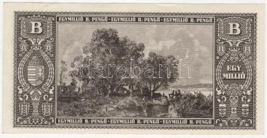 1946. 1000.000B.-pengő 4klf szín- és nyomatvariáns, benne erősen "elfolyt" nyomat T:I