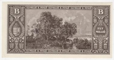 1946. 1000.000B.-pengő 4klf szín- és nyomatvariáns, benne erősen "elfolyt" nyomat T:I