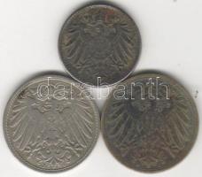 Német Birodalom 1909. 10Pf "J" + 1915. 10Pf "J" + 1921. 5Pf "E" T:2/3 ...