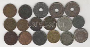 1926-44. 1,2,10,20f 17db pénz + BSZKRT kis szakaszjegy T:2,3,4