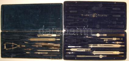 2db régi körzőkészlet, hiányos