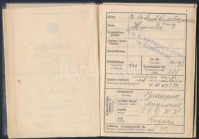 1899 Militar pass, Polában kiállított katonai útlevél matróznak, kissé viseltes fedőborítóval, 14x10...