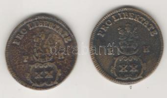 1705. "Rákóczi" XX Poltúra múzeumi utánveret (2x) T:1/2