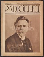 1929 A Rádióélet, szépirodalmi és műszaki műsoros képes hetilap I. évfolyamának 1. száma, 50p