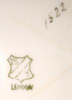 Jelzett cukortartó, alján hajszálrepedésekkel, matricás, 21×13 cm