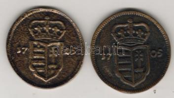 1705. "Rákóczi" XX Poltúra múzeumi utánveret (2x) T:1/2