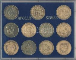 Amerikai Egyesült Államok 1968-1972. &quot;Apollo&quot; 11xklf emlékérem tokban T:1 USA 1968-1972. &quot;Apollo&quot; 11xdiff commemorative medallion in case C:UNC