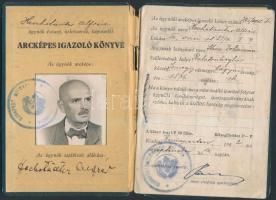 1939-1943 1 db útlevél kolozsvári személy részére + 2 db kereskedőügynöki arcképes igazolvány, kissé...