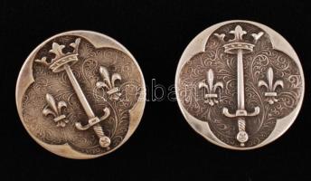 Ezüst mandzsettagombok, Ag., 7,8gr.,jelzés nélkül/Silver Cufflinks, Ag. 7,8gr., unmarked